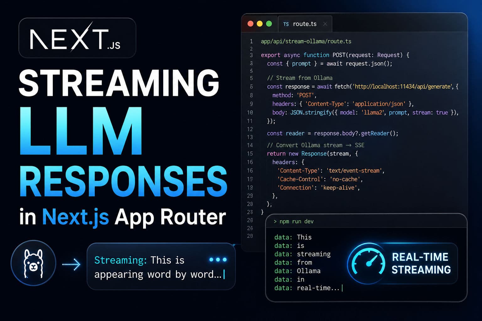 Streaming LLM Responses in Next.js App Router